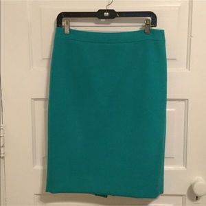 Jcrew No. 2 Wool Turquoise Pencil Skirt, 6